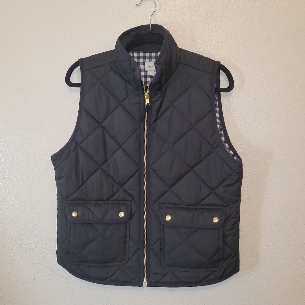 JCrew Quited Vest Gold Accents Size Medium  NWOT